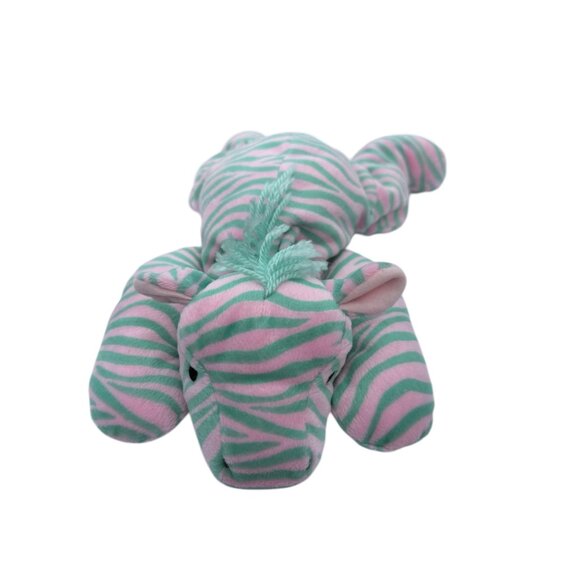 TY Baby Pillow Pals Zulu The Zebra Plush STUFFED Toy Green & Pink Stripes - Picture 7 of 11